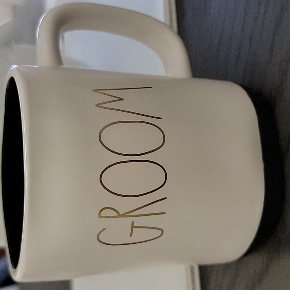 NEW Rae Dunn Gold Lettering GROOM Mug